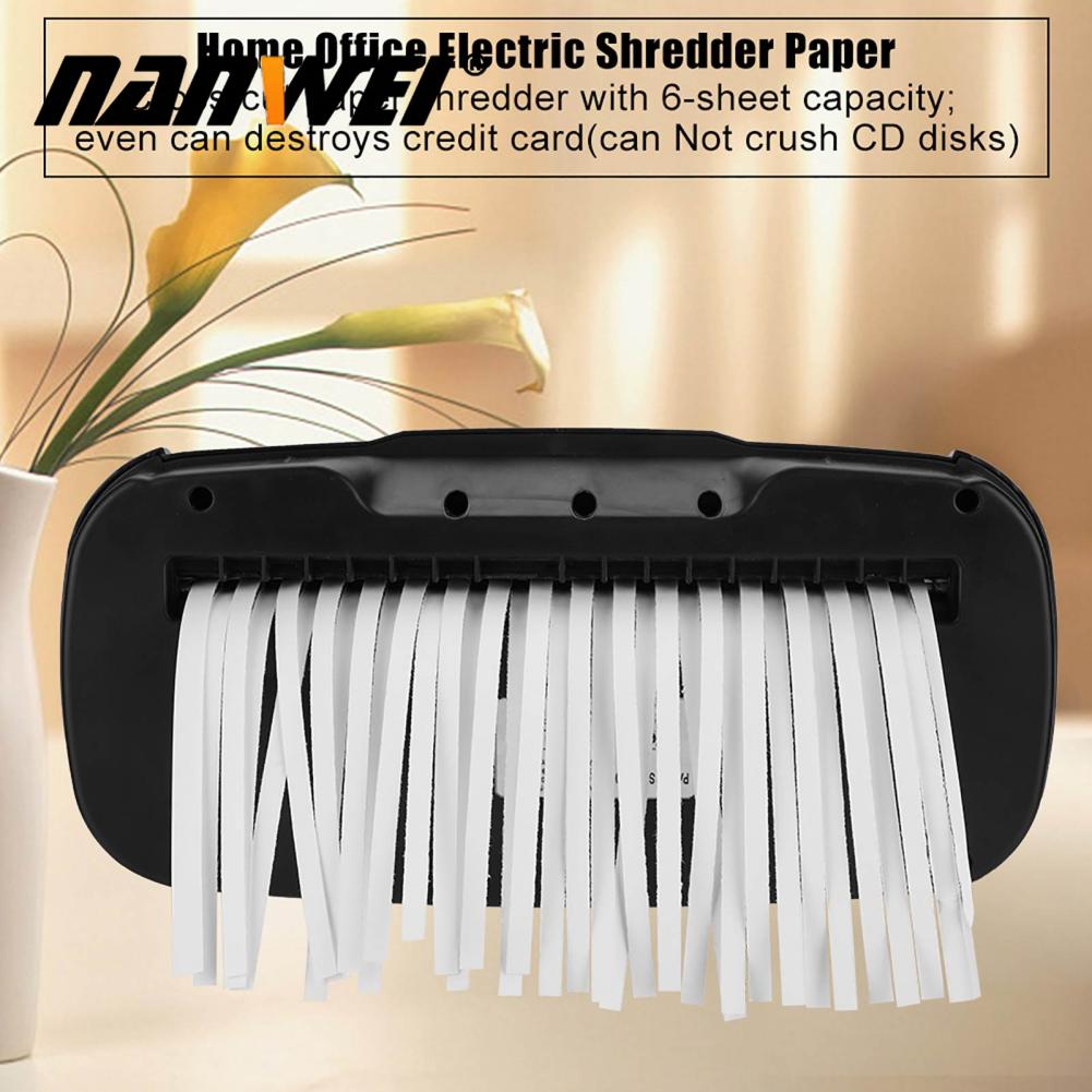 Nanwei văn phòng nhà cửa điện Shredder cho giấy và thẻ tín dụng dải cắt tiêu diệt ‑