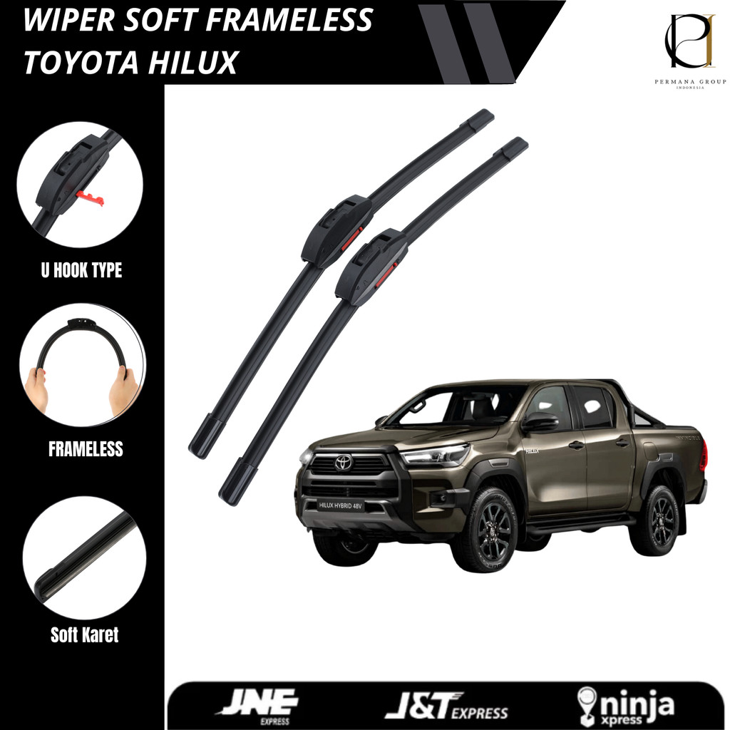 1 Pasang / 1 Set Wiper Mobil Frameless Toyota Hilux - Permana Group Indonesia Harga 55,000 rupiah*Gratis Ongkir