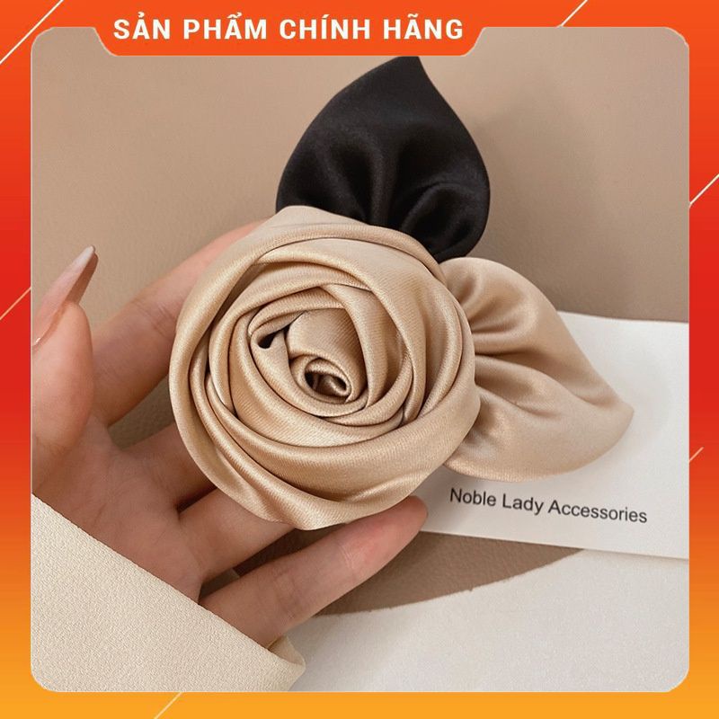 Bờm kẹp tóc hoa trà siêu xinh hot trend cho bạn nữ - q86
