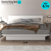 Synergy House Donna Harmony King Bed | Euro Oak/White | 6ft Bedframe | Katil King 6 Kaki
