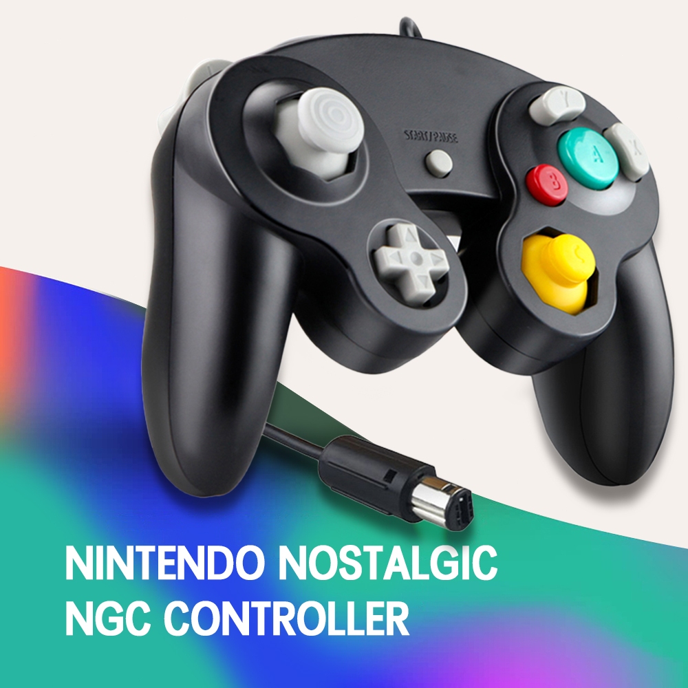 คอนโทรลเลอร์แบบมีสาย for Nintendo Gamecube Controller จอยเกมคิวบ์ Wii U Nintendo เกมคิ้ว จอยสติ๊ก การสั่นสะเทือน ราคา 79 บาท*ส่งฟรี