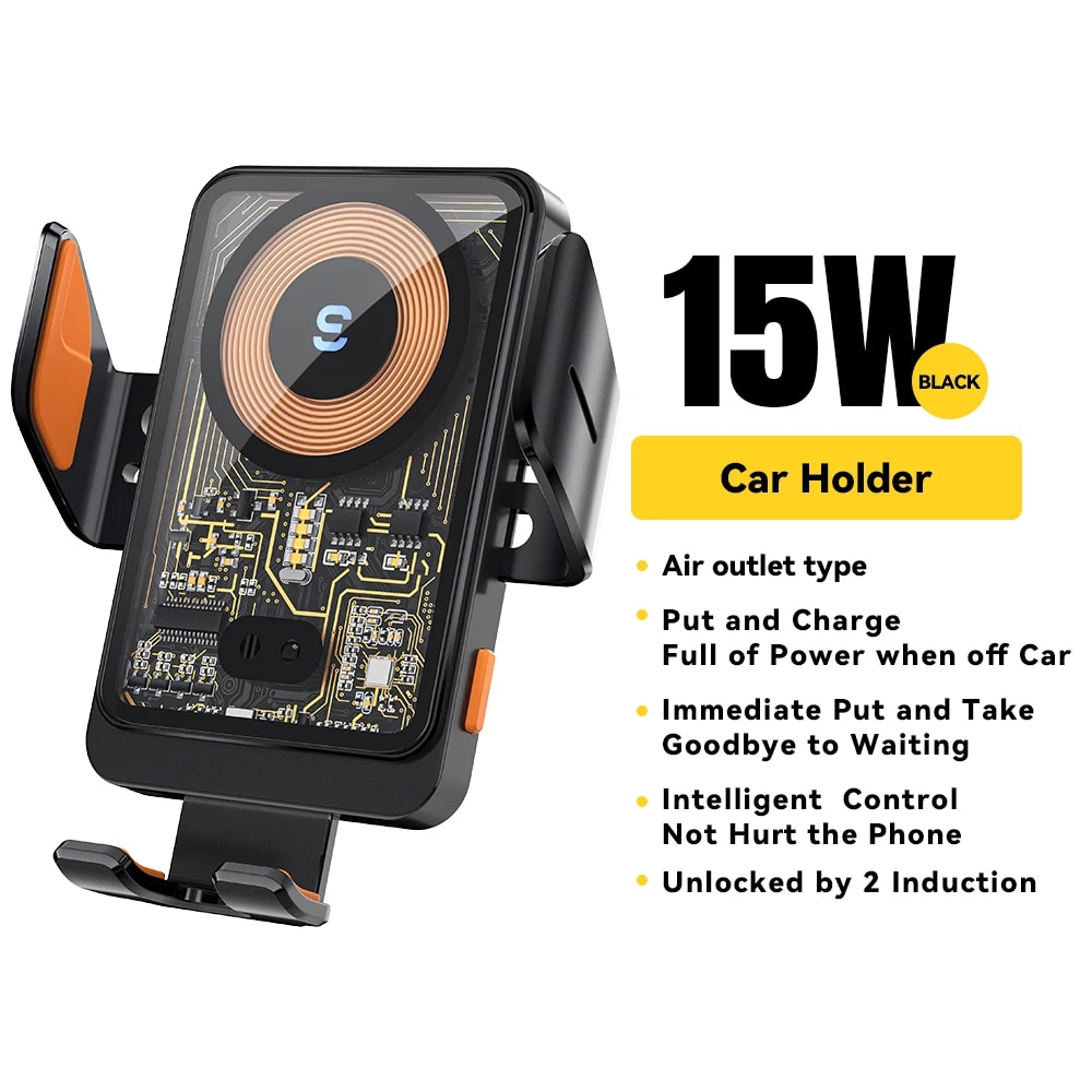 Essager điện thoại trong xe ô tô Chủ 15W sạc không dây Qi Cho iPhone 15 14 13 12 Xiaomi Samsung gắn