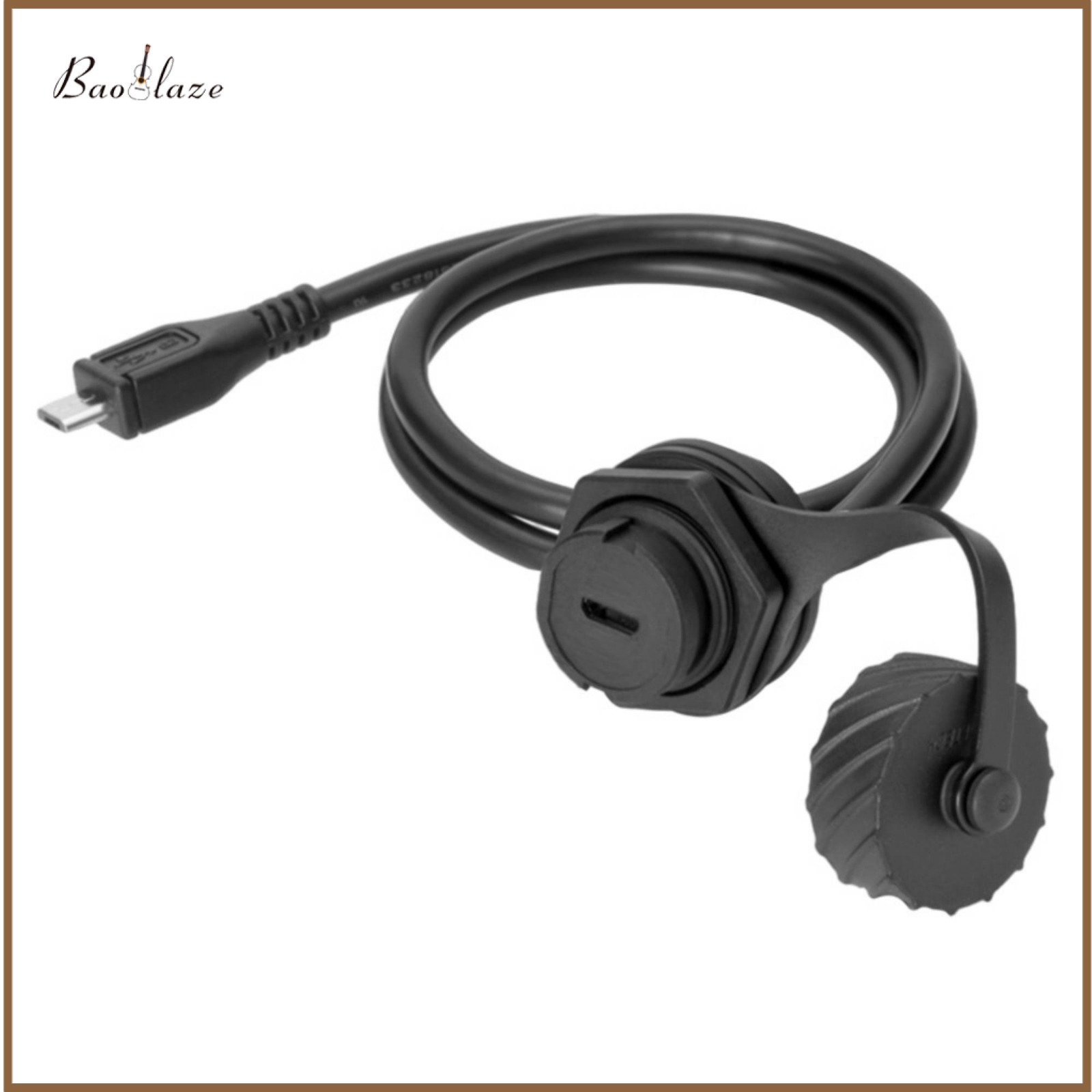 สายชาร์จและส่งข้อมูล USB Cable Baoblaze เกลียว Micro USB แผง Mount สาย Micro USB แบบฝังพร้อมฝาครอบกันน้ำยืดหยุ่น Fast CHARGING สำหรับ DIYers,เปลือก