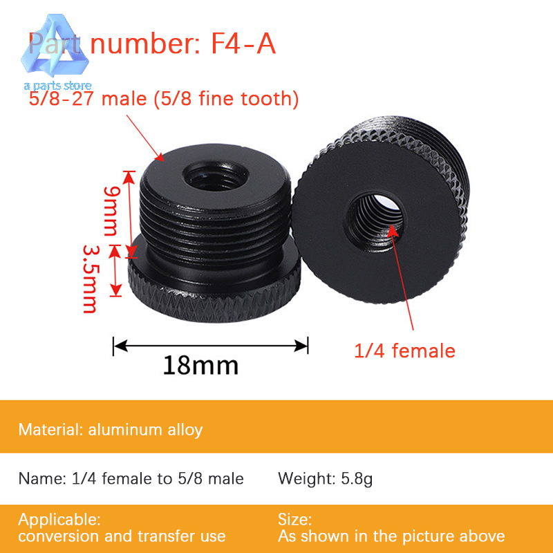 ⚙️【Lowest price】 Vít chuyển đổi chân đế micrô Bộ chuyển đổi gắn vít ren 1/4 "sang 5/8" cho micrô Giá đỡ kẹp ổn định