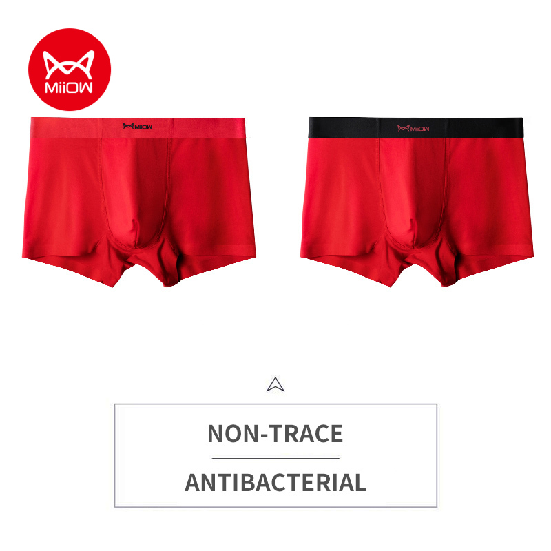 MiiOW 2PCS ชุดชั้นในชายที่ระบายอากาศได้สีแดงเซ็กซี่ M1085 ราคา 345 บาท*ส่งฟรี