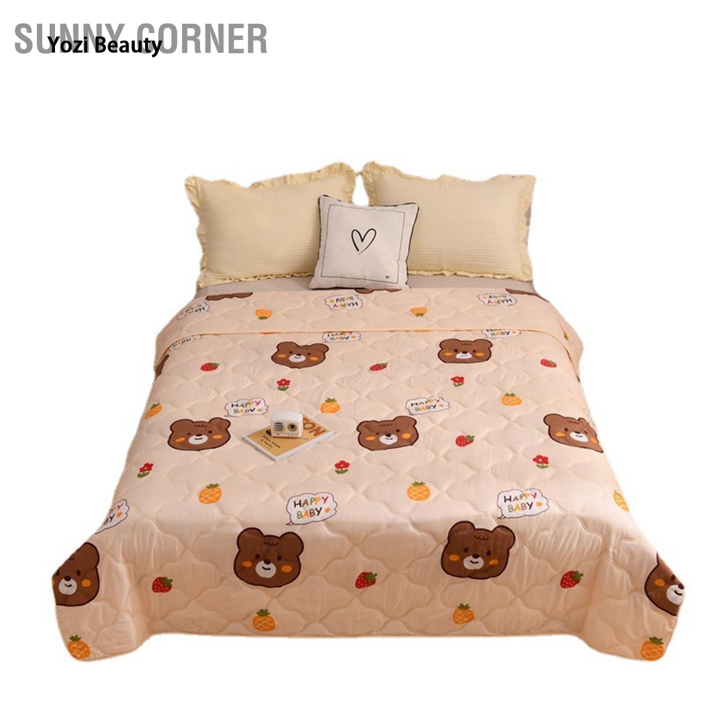 TIANLEYU Washable cotton blanket, ultrasonic embroidery, quilting, environmentally friendly cotton leather, comfortable and breathable in summer ราคา 90 บาท*ส่งฟรี