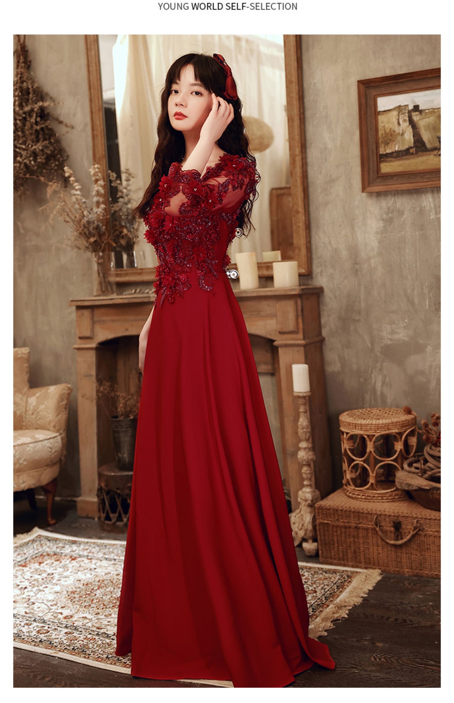 Discover 160+ wine red colour gown camera.edu.vn