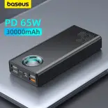 Baseus 65W sạc dự phòng 30000mAh PD sạc nhanh fcp SCP pin sạc dự phòng xách tay bên ngoài bộ sạc cho điện thoại thông minh máy tính xách tay Máy tính Bảng MacBook