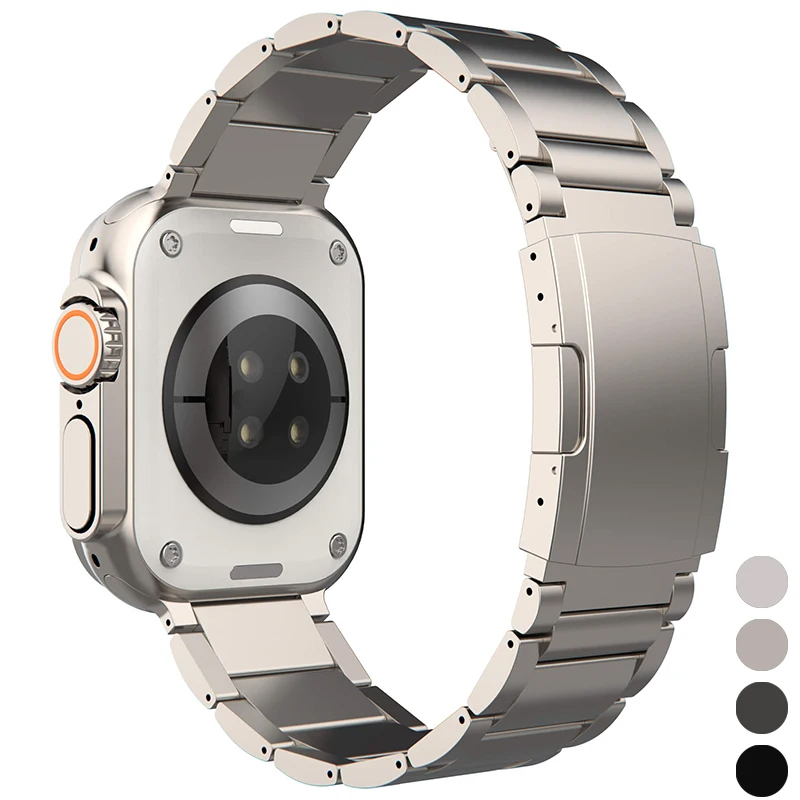 Titanium Strap for Apple Watch Band Ultra 2 49mm 44mm 45mm 42mm 41mm 40mm Metal Bracelet for IWatch Series Ultra 9 8 7 6 5 4 SE ราคา 469 บาท*ส่งฟรี
