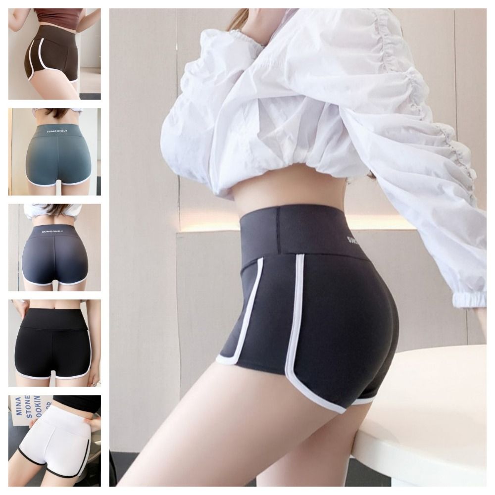Quần legging dfhry quần đùi nữ quần đùi thể thao ôm bụng Quần tập Yoga Capri co giãn đi xe đạp giảm béo