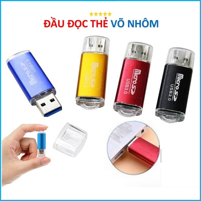Đầu Đọc Thẻ Nhớ Nhôm và Đầu Đọc Thẻ Nhớ 4 Loại Thẻ Vuông DT-105. LMS