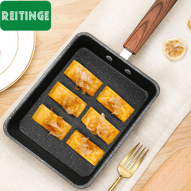 Tamako chảo rán vuông trứng cuộn Chảo chống dính chảo rán trứng trứng cuộn hộ gia đình ăn sáng Chảo đá y tế Nhật Bản