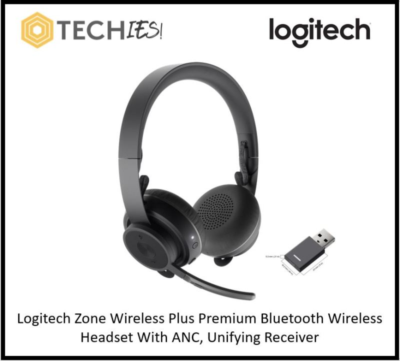 Logitech Zone Wireless Plus Premium Bluetooth Wireless Headset With ANC, Unifying Receiver & wireless charging Singapore