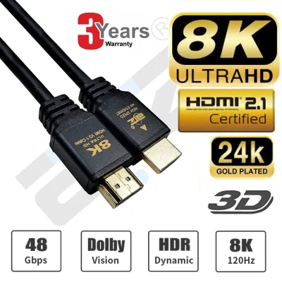 ATZ 2m HDMI Cable 8k HDMI v2.1 Ultra High Speed 8K at 120Hz 48Gbps HDMI Cable 2.1 with Ethernet - 2 meter