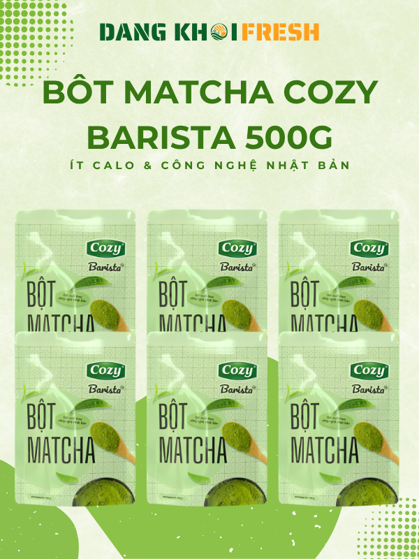 Combo 10 Túi Bột Matcha Cozy Barista 500g Bột Trà Xanh Cozy Pha Chế Matcha Latte Coldwisk Chính Hãng