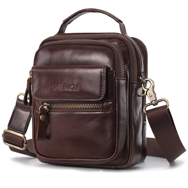 ZZOOI Brand Genuine Leather Shoulder Bag For Men High Quality Travel Messenger Bags Business Male Crossbody Bags For 8.4"Ipad Capacity ราคา 1,140 บาท*ส่งฟรี