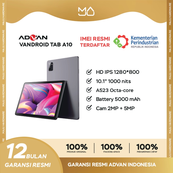 ADVAN TAB A10 Wifi 4GB/64GB - Garansi Resmi Harga 1,116,000 rupiah*Gratis Ongkir