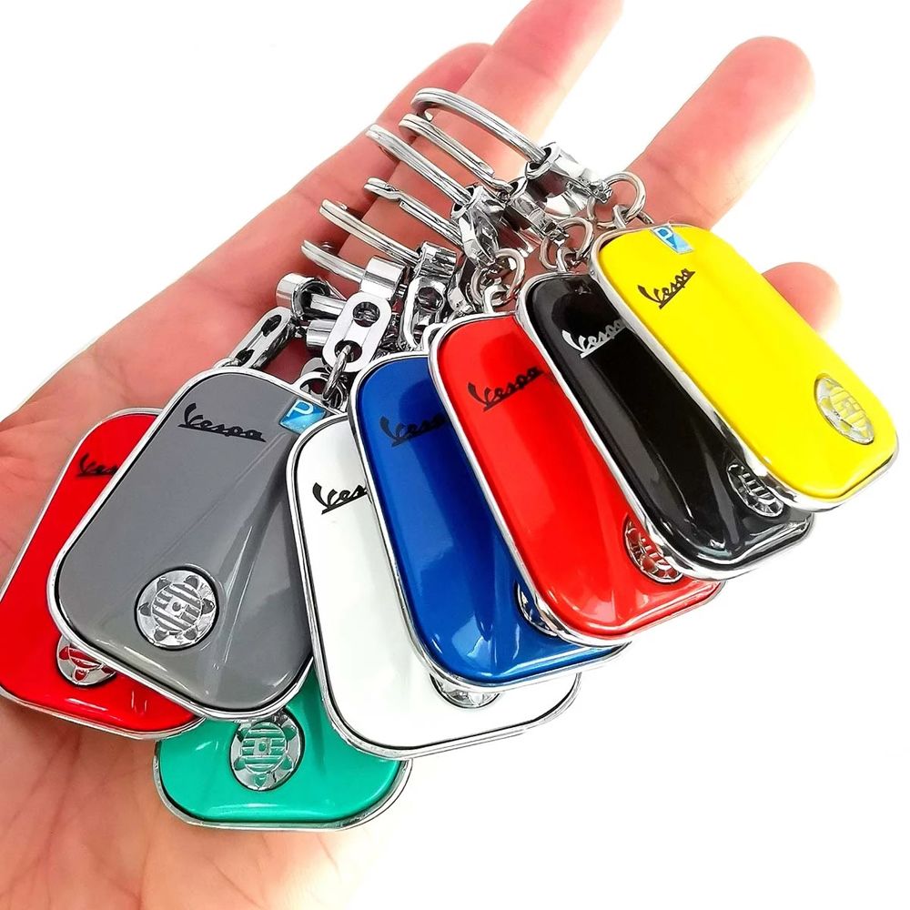 Unqin cho xe tay ga xe máy phụ kiện hợp kim kẽm Móc treo chìa khóa cho vespa GTS xe máy Keyring cho Piaggio VESPA VESPA VESPA Keychain Xe tay ga móc chìa khóa