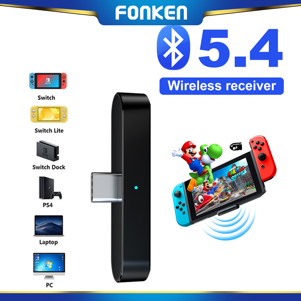 FONKEN For Switch/Lite/PS4/ Transmitter Bluetooth-Adapter 5.0 Audio Game Accessories With USB Type-C Connector For PC/Laptop ราคา 169 บาท*ส่งฟรี