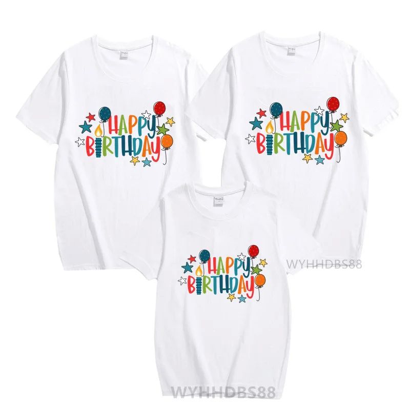 Mother's Day clothing Family Matching Clothing Happy Birthday Party T-shirt Mom, Dad, Daughter Son T-shirt Family Dress Up T-shirt - ยี่ห้อ OEM ราคา 3,754 บาท*ส่งฟรี