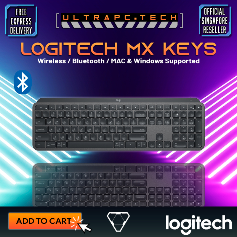 Logitech MX Keys Wireless Bluetooth Illuminated Keyboard (PC/MAC OS)- 920-009418 (1Y) Singapore