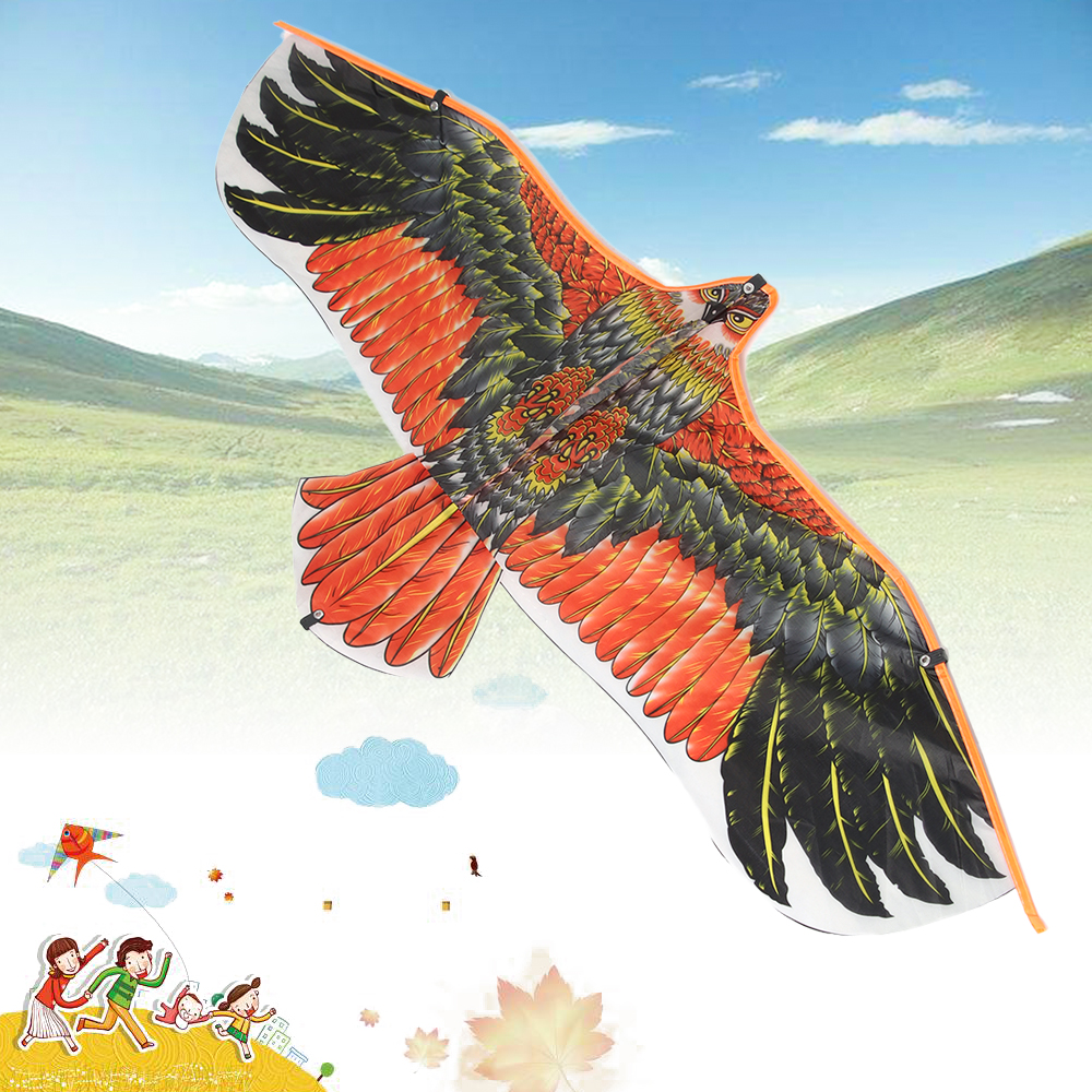LJ5FD14O Friends Game Children Gift DIY 30 Meter Kite Line 1.1m Kite Toy Flat Eagle Flying Bird