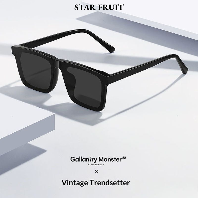 STAR FRUIT⭐ Classic Square Sunglasses for Men UV400 Protection Fashionable PC Frame Sun Glasses Perfect for Driving and Outdoor Style ราคา 20 บาท*ส่งฟรี