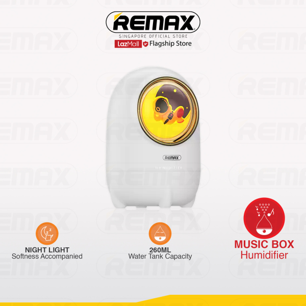 [Remax Creative Lifestyle] RT-EM23 Music Box Cute Space Capsule Large Spraying Humidifier with Soft Night Light Singapore