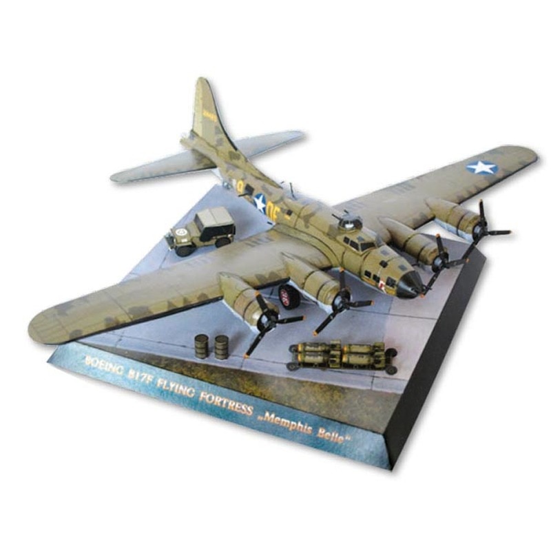 B-17 bay Pháo đài papercraft 3D làm bằng tay bản vẽ quân sự Đồ chơi máy bay