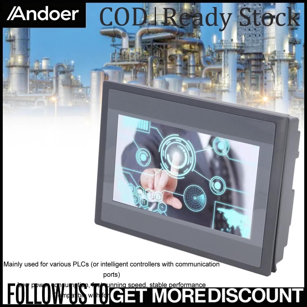 Andoer HMI Touchหน้าจอHMIแผงจอแสดงผล 7 นิ้วTFT LCD 800x480P DC24V 1A 128Mแฟลช 12 อินพุต 8 เอาต์พุตสำหรับควบคุมอัตโนมัติ ราคา 12,266 บาท*ส่งฟรี