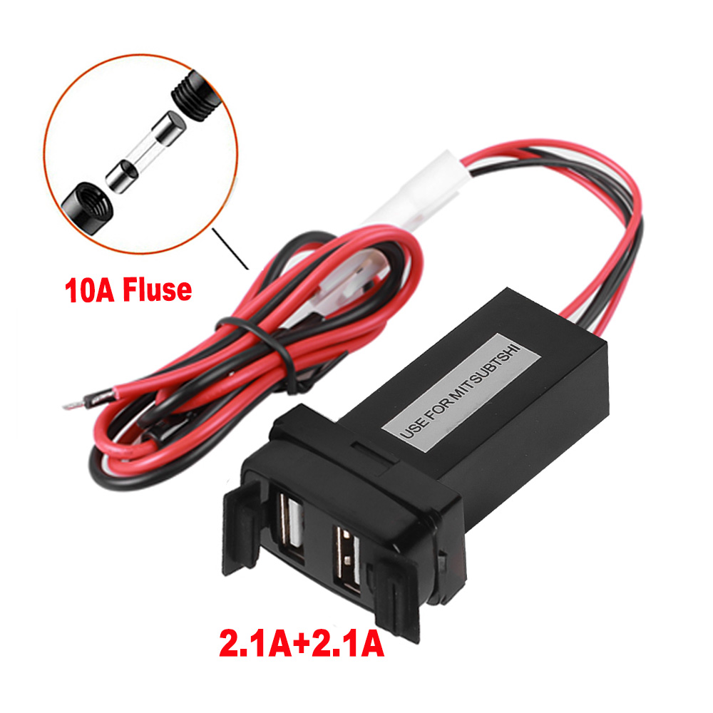 5v 2.1a + 2.1a cổng usb kép cổng ổ cắm sạc cho ô tô 12v 24v bộ chuyển đổi điện nhanh sạc ổ cắm usb với bụi che cho mitsubtshi