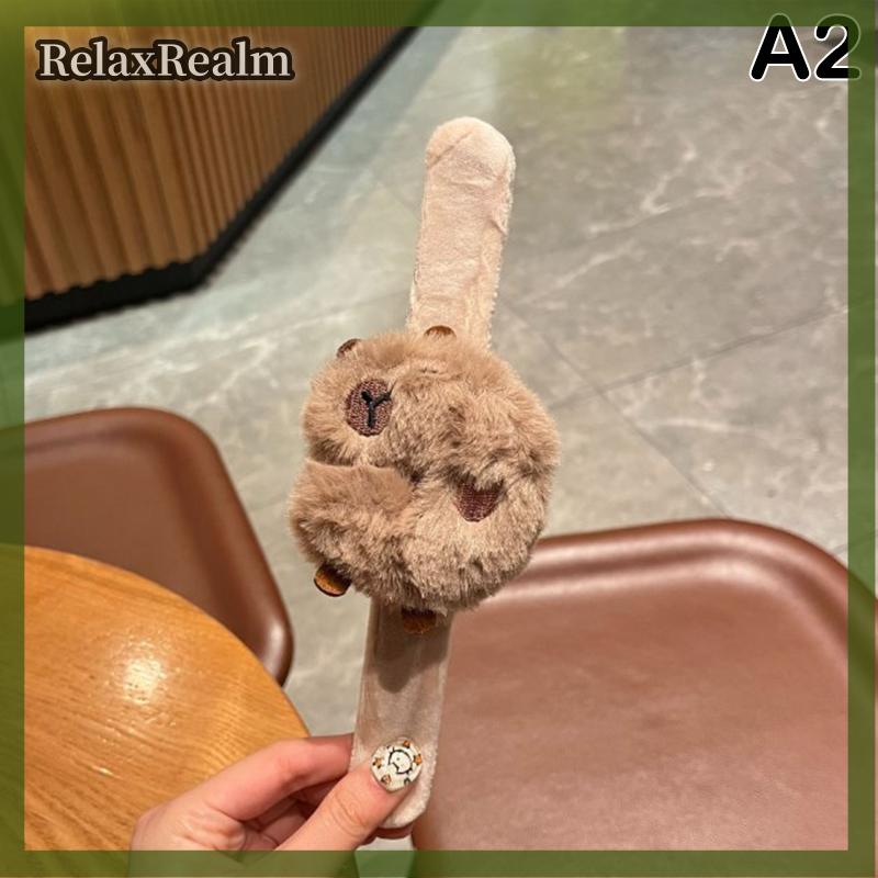 RelaxRealm Capybara vỗ tay Vòng Tròn Đồ chơi Slap Snap quấn dây đeo cổ tay vòng tay sang trọng capyb