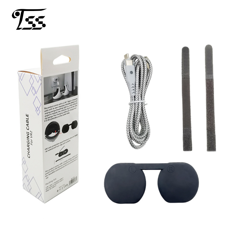 Cáp sạc điều khiển tương thích cho PS VR2 xử lý 2-in-1 Loại-C giao diện dây với bảo vệ Bìa