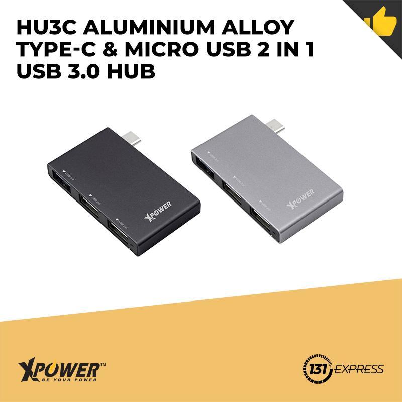 XPower HU3C Aluminium Alloy Type-C & Micro USB 2 in 1 USB 3.0 Hub