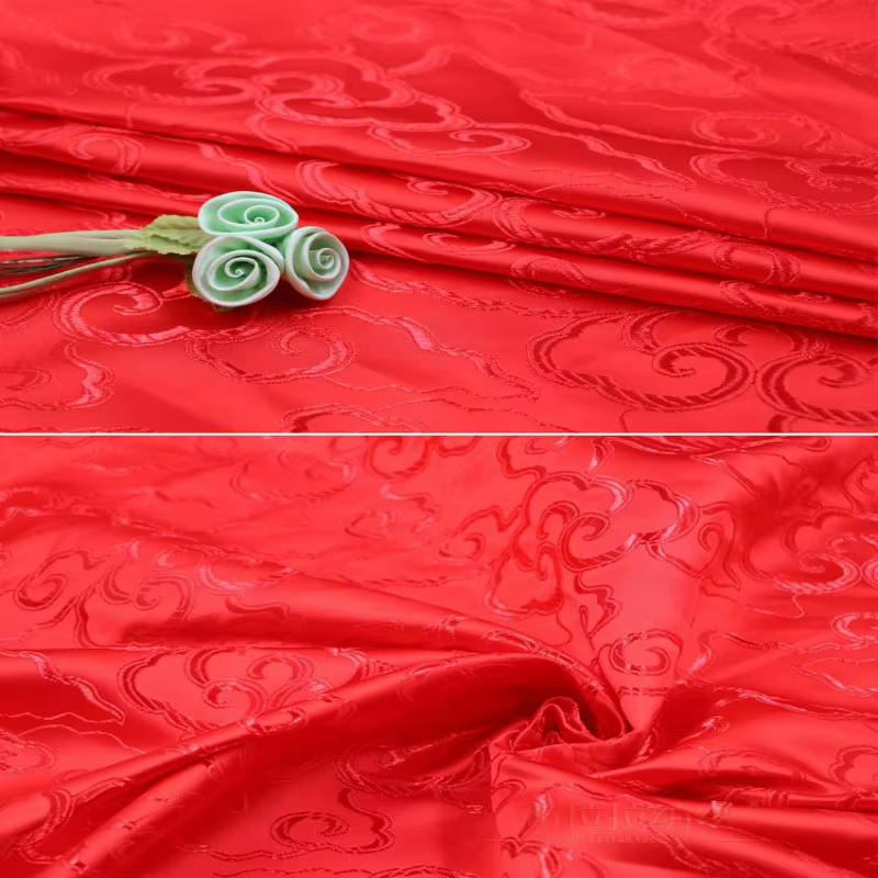 （UUU-A） Printed Cloud Pattern Cheongsam Brocade Fabric By The Meter for Pillowcases Hanfu Kimono Sewing Soft Jacquard Cloth Plain Smooth