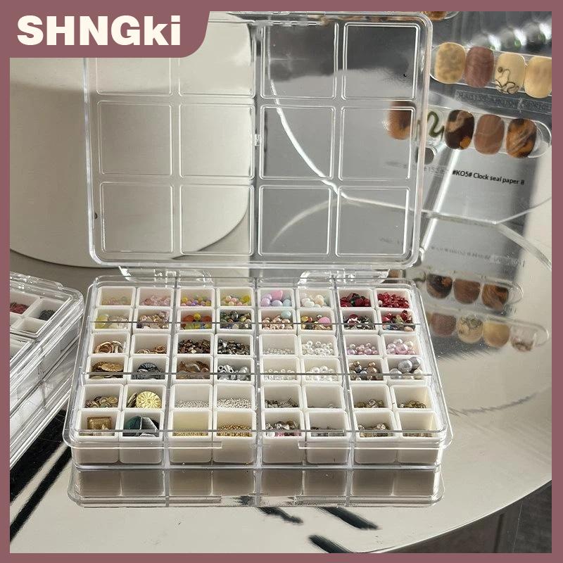SHNGki 48 Lưới Nail Lưu Trữ Hộp Rõ Ràng Nhựa Ngăn Tổ Chức Cho Đồ Trang Sức Hạt Nghệ Thuật Hộ Gia Đình Nguồn Cung Cấp Lưu Trữ Di Động