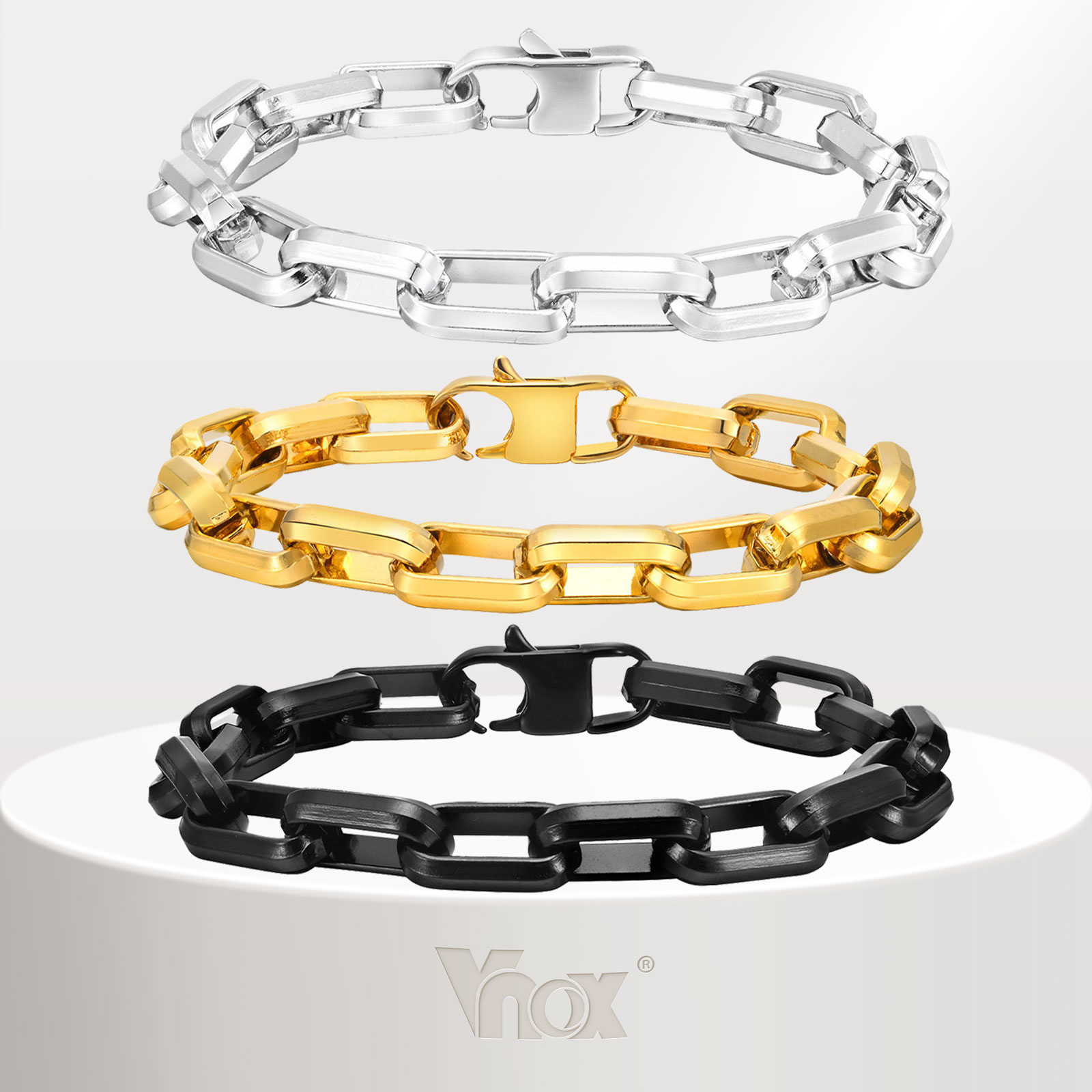 Vnox Bracciale identificativo da uomo medico personalizzato Bracciale