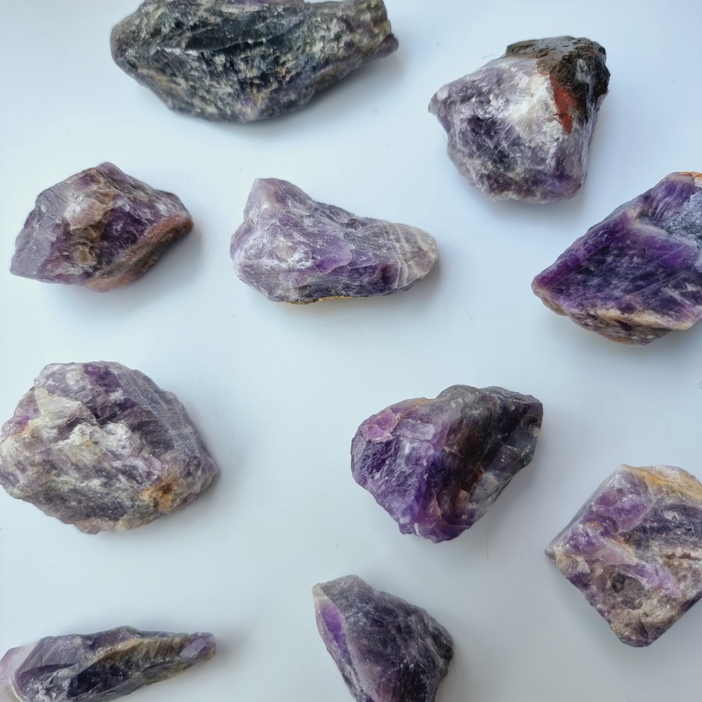 Đá thô thanh tẩy thạch anh tím làm Grid, đá thanh tẩy Tarot, Reiki, thiền định, đá phong thủy