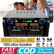 AV-999FM 3000W Bluetooth 5.1 Home Stereo Audio Amplifier