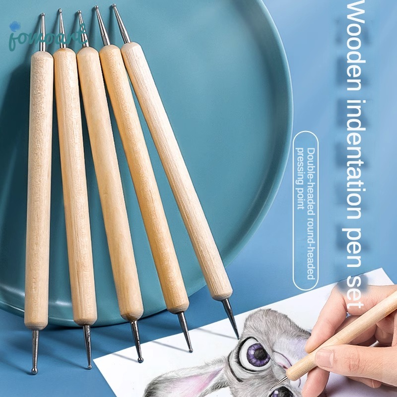 Jowoart 5-pcs Set Pressure Line Pen Color Lead Scratch Pen Pressure Line