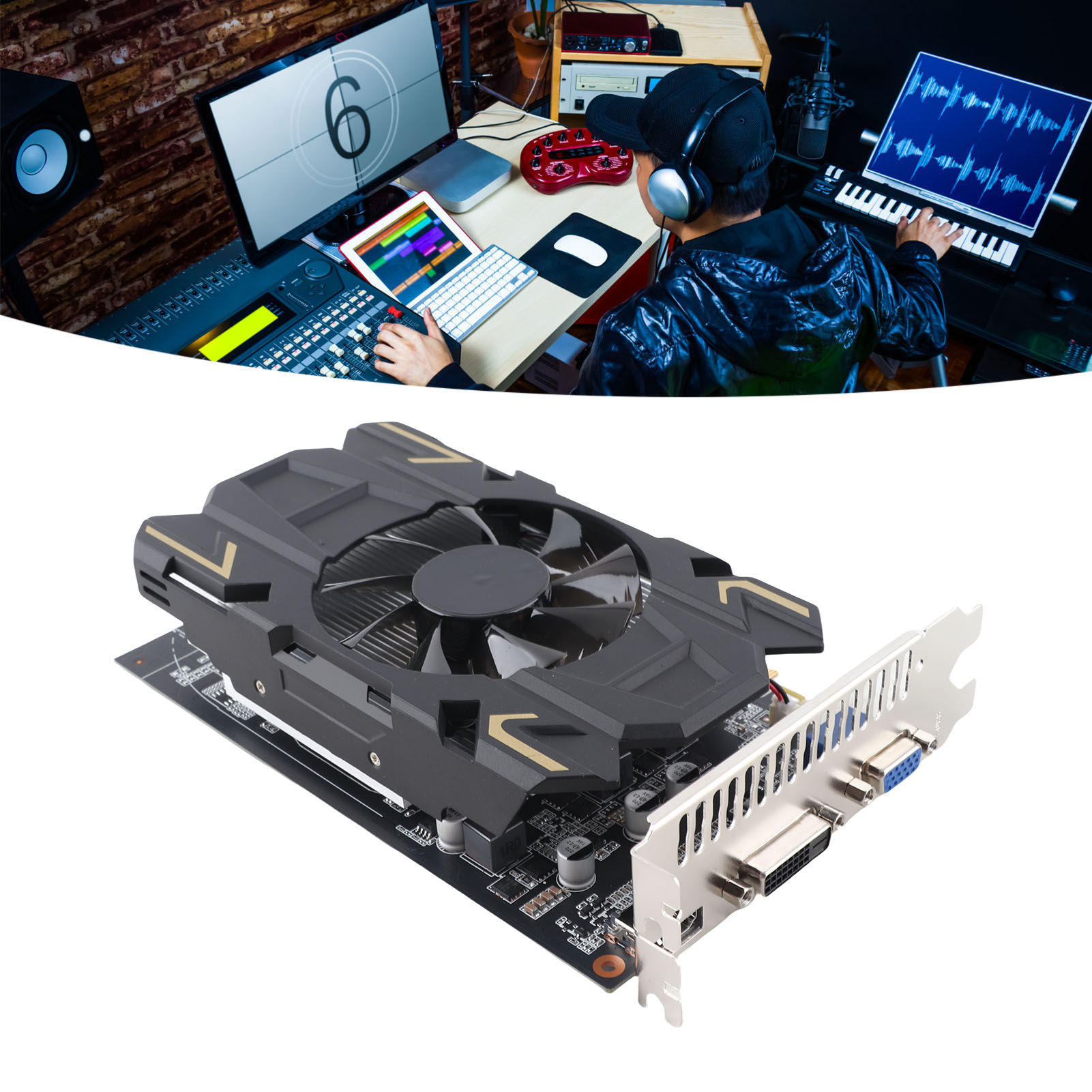 Garosa Card đồ họa Chơi game Card đồ họa Im lặng Tần số lõi 5000MHZ Tần số bộ nhớ 1059MHZ Cắm và chạy 2GB GDDR5 128bit để xem phim cho công việc trên máy tính Giá 2,282,000 Đồng*Miễn phí vận chuyển