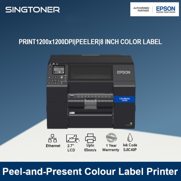 [Local Warranty] Epson ColorWorks C6550P Peel-and-Present Colour Label Printer C6550 P Singapore