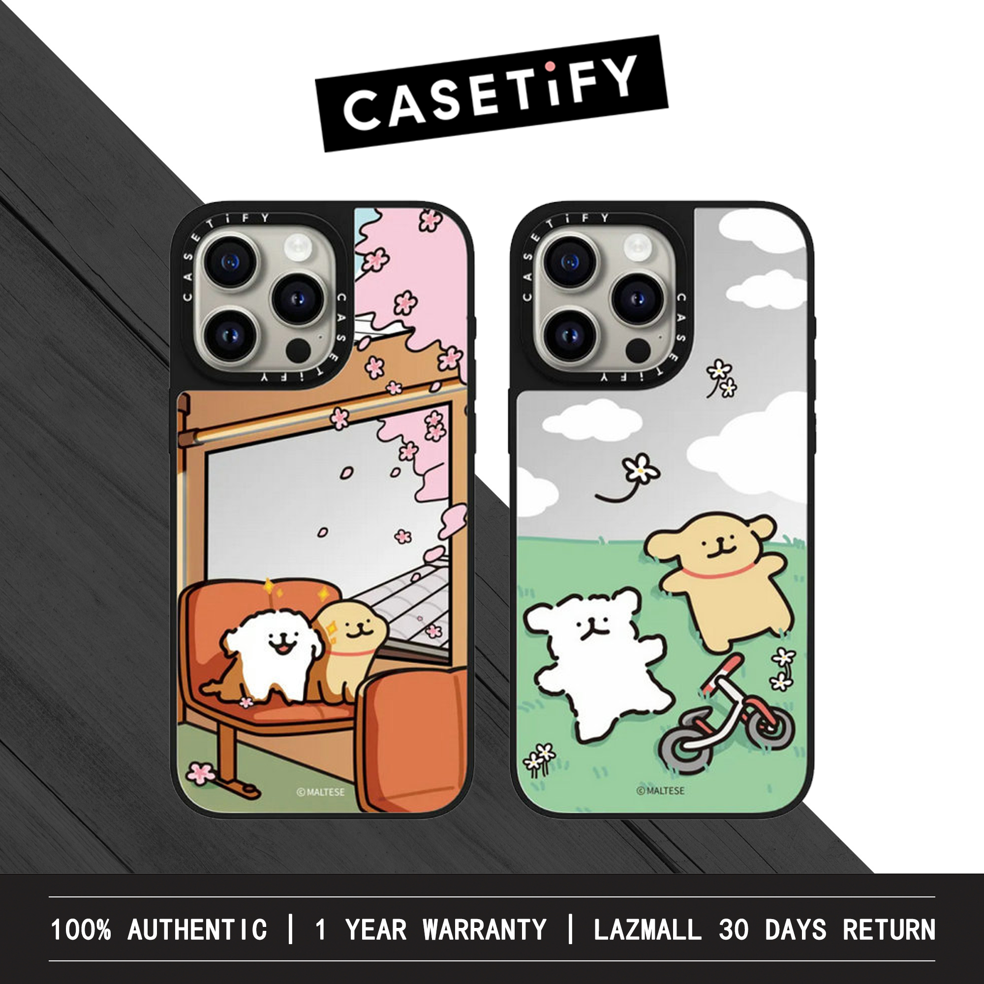 Maltese casetify mirror phone case with magsafe for iphone 15 pro max / iphone 14 pro max / iphone 13 pro max / iphone 12 pro max / iphone 11