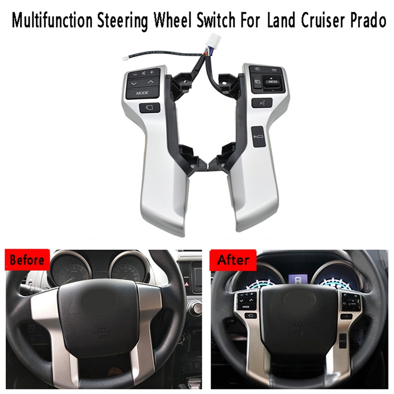 (VEFM) Multifunction Steering Wheel Control Switch Audio Control Button 8425060180 for Land Cruiser Prado