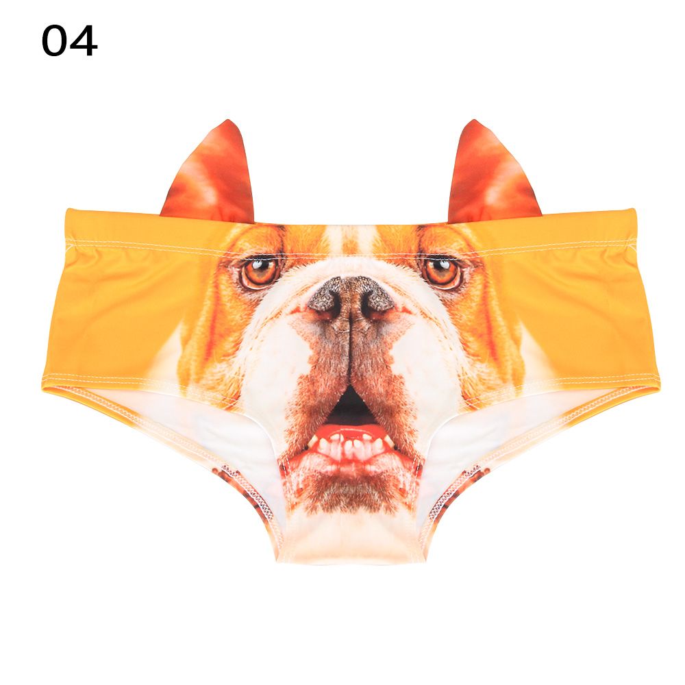 UIOKJEA Nâng lên Bull Dog Cheetah Mèo lợn Quần lót nữ Đồ lót Loài vật in 3d