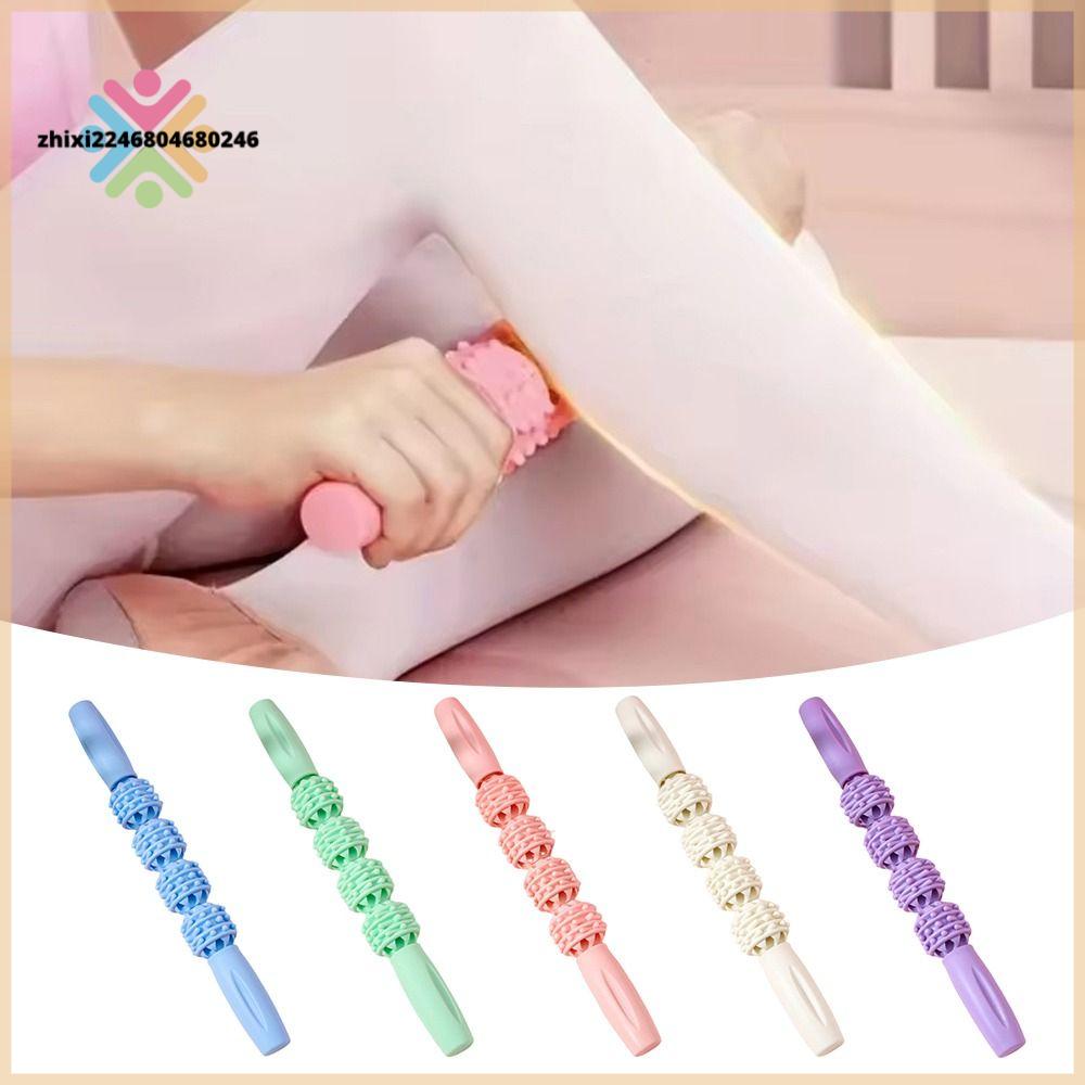 B5338 4 con lăn Gậy mát xa cơ bóng lăn PP 33cm Thể thao thể dục Yoga thư giãn Chất lượng cao Bền Gậy