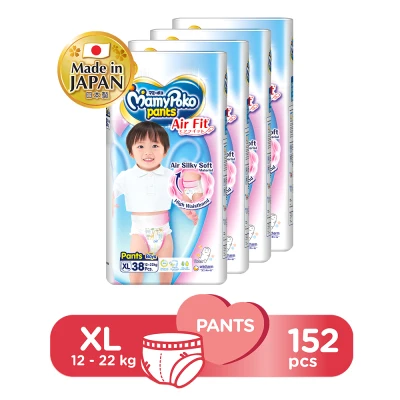 MamyPoko Air Fit Pants Boy Diapers XL 38 X 4 Packs 152 Pcs (12-22kg)