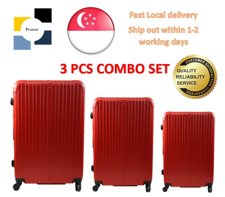 Luggage. Polo City. Set of 3 Pcs. Hard Case. Contains Cabin Size Baggage 20, Check In Baggage 24 and Check In Baggage 28. 4 Wheel Movement. Comes with inline lock system. Local SG Seller. (Chili Red)