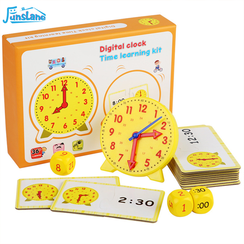 Funslane Đồng hồ trẻ em Đồ chơi học tập Giờ Phút Thứ Hai Nhận Thức trò chơi lắp hình Đồ Chơi Mầm Non công cụ hỗ trợ giảng dạy Cho Trẻ Em Quà Tặng