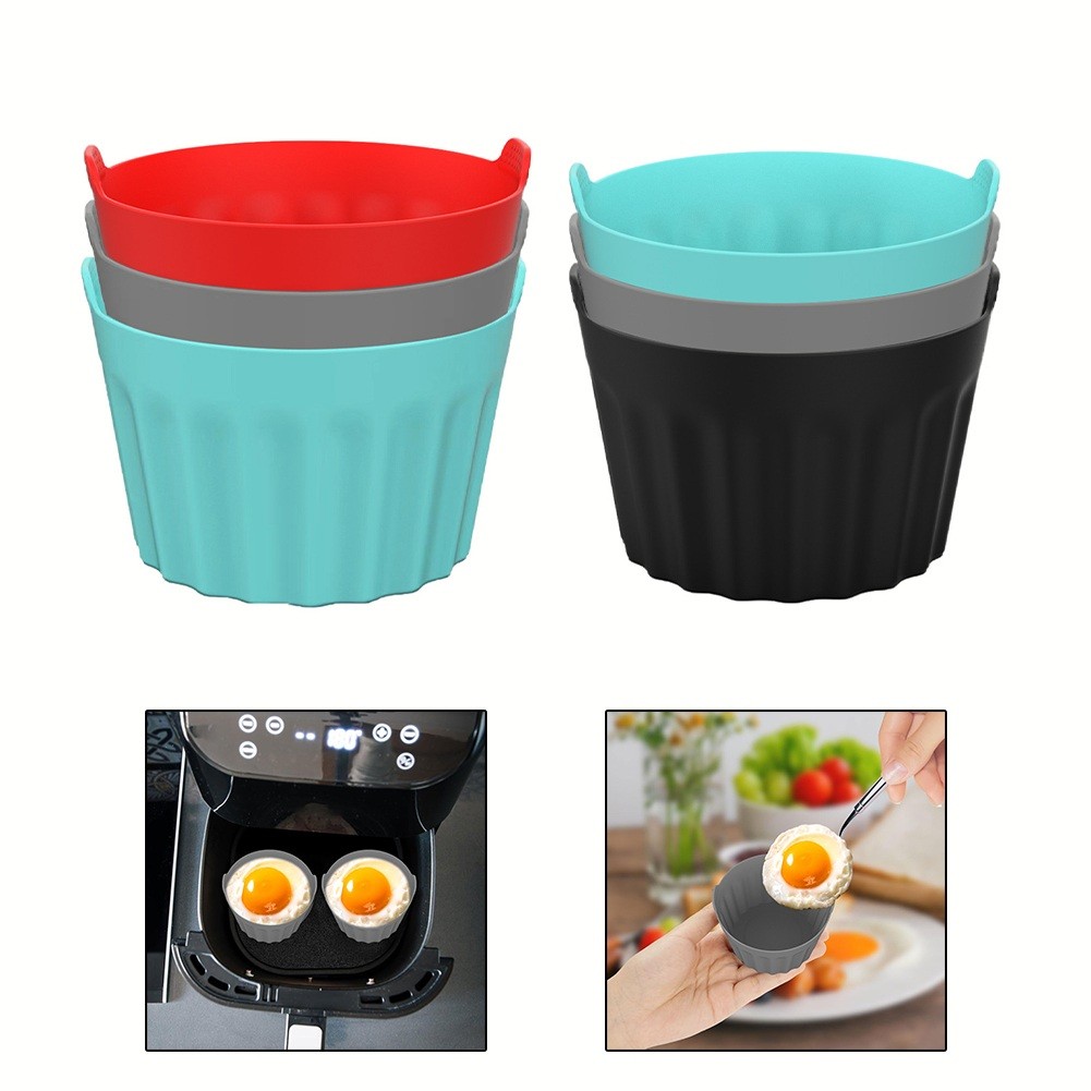 【Rockhouse】 nồi chiên ít dầu tương thích Silicone cho trứng chén nướng hoàn hảo cho bánh kếp và nhiều hơn nữa [Sản phẩm Mới]
